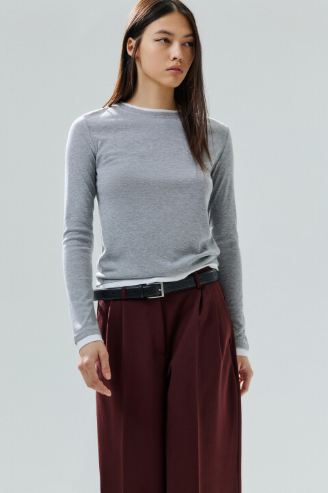 Лонгслив с имитацией второго слоя